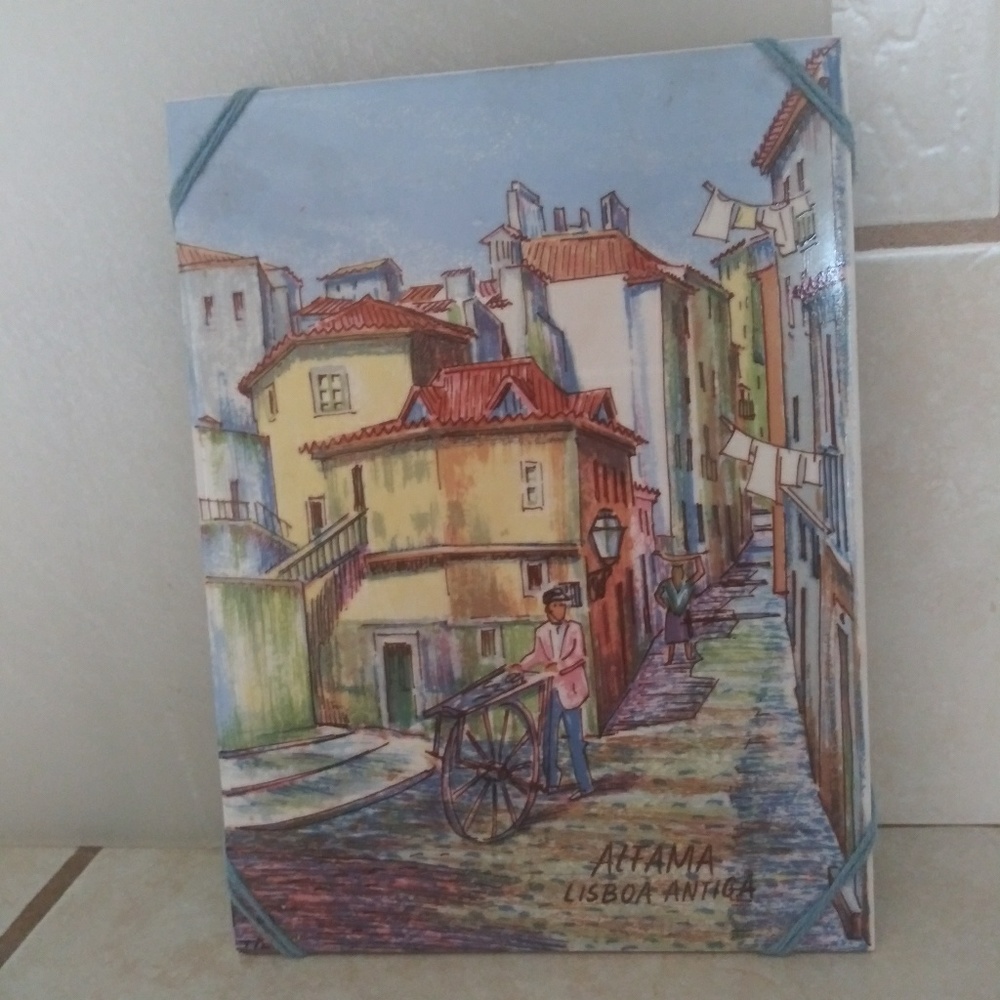 Vintage hand painted tile